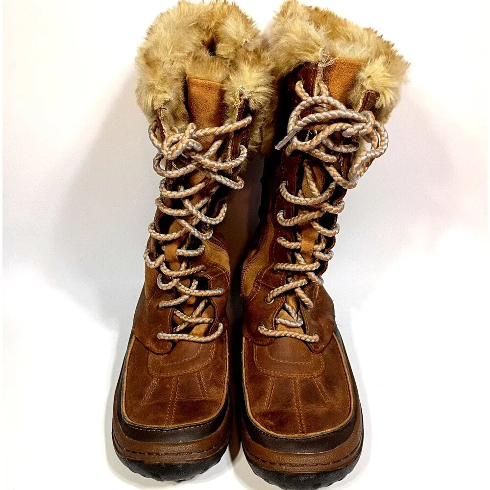 Merrell Decora Prelude Duck Boots Women 6.5 Brown Sugar Leather Insulated Zipper